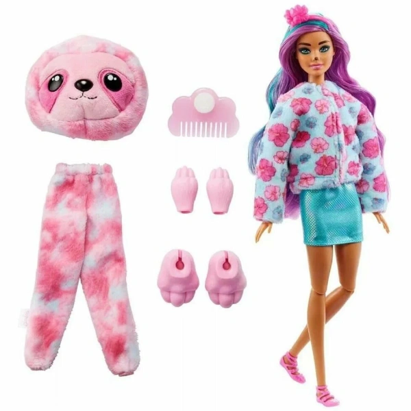 Кукла Barbie Cutie Reveal Милашка-проявляшка Ленивец  HJL59